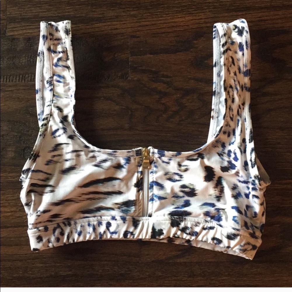 Varley Zip-up Leopard Sports Bra